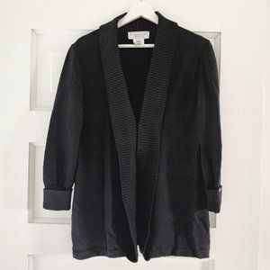 St. John Sport Essentials by Marie Gray Black Cardigan Sweater LARGE EUC👌💯